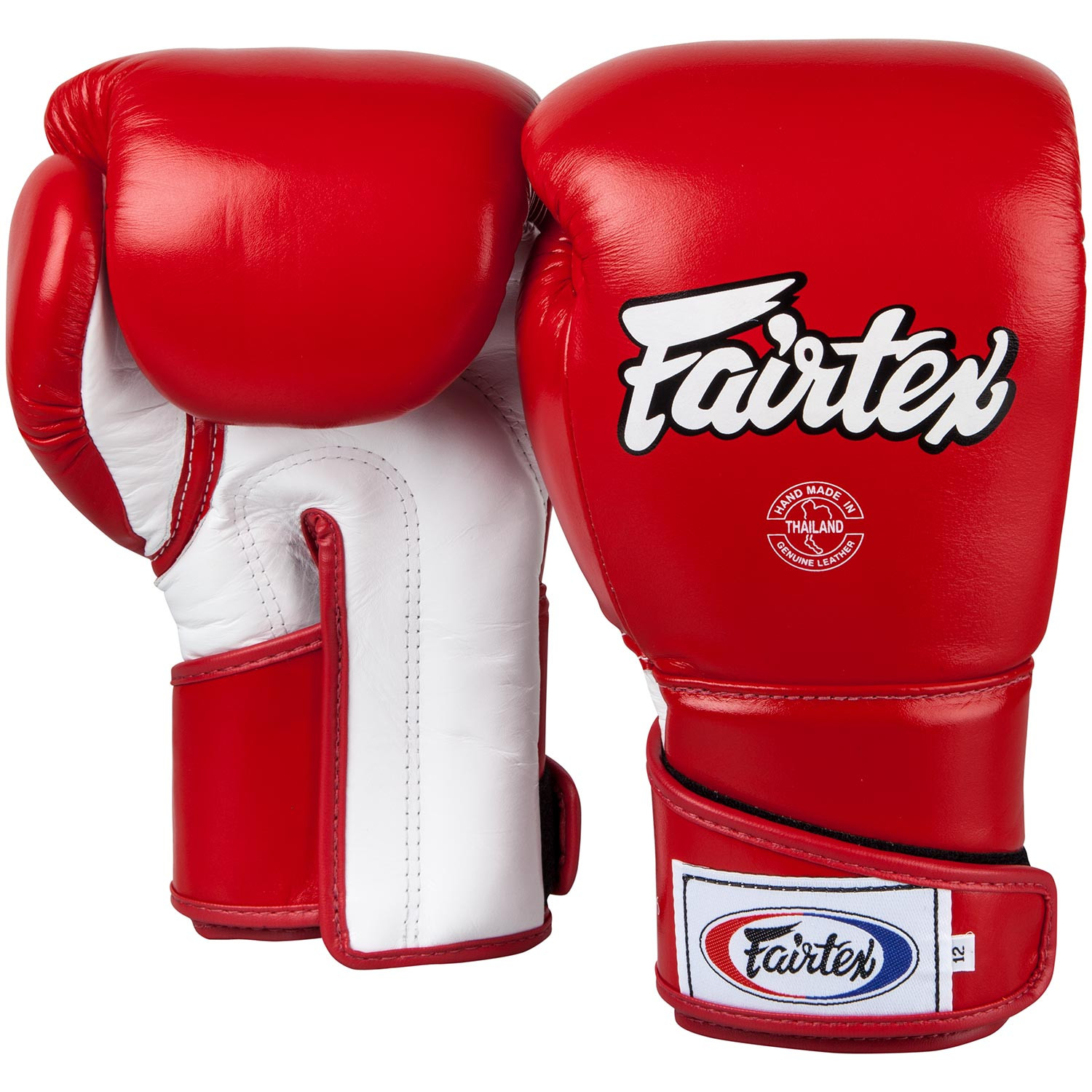 Gants Docker en CROUTE de Cuir et Toile Rouge/Blanc T10